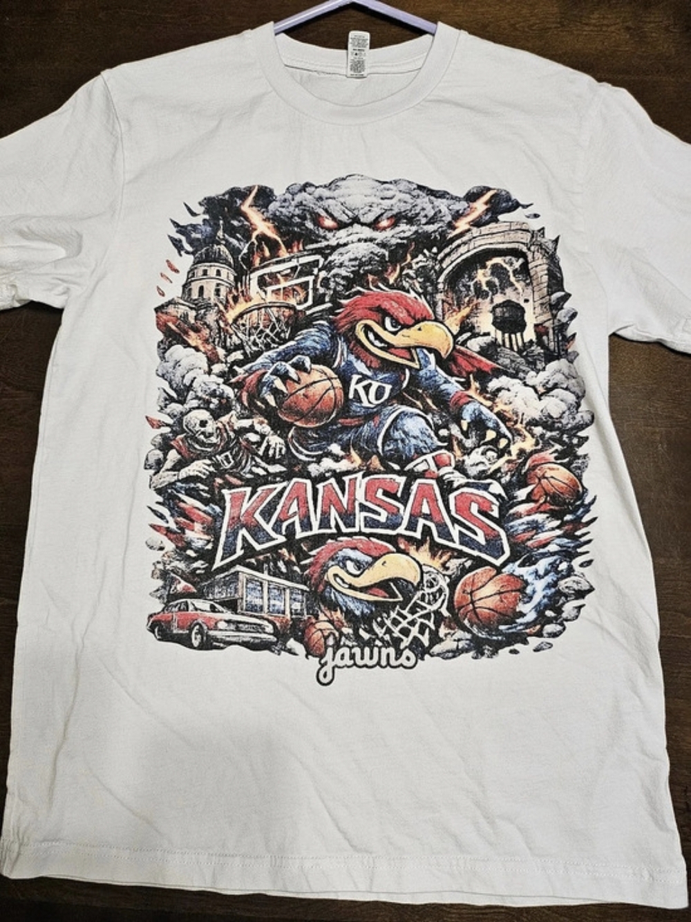 Custom Mens Kansas Jayhawks Graphic Tee Size Medium